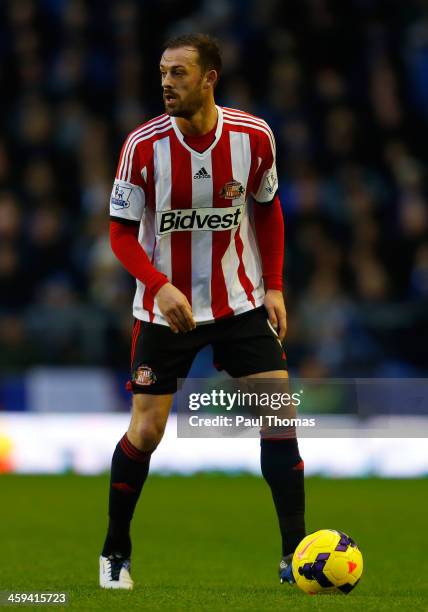 Steven Fletcher of Sunderland in action during the Barclays Premier League match between Everton and Sunderland at Goodison Park on December 26, 2013...