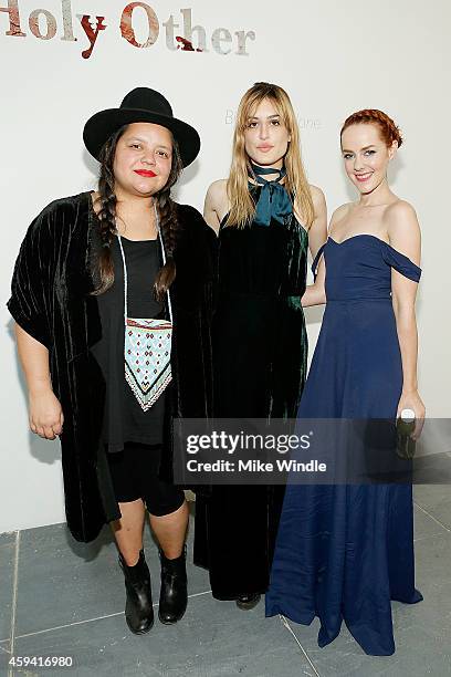 Ana Calderon, Ioanna Gika and Jena Malone attend The Holy Other: A Series Of Photos by Jena Malone Opening Reception on November 21, 2014 in Los...