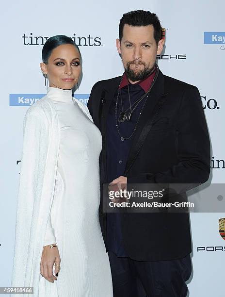 Fashion designer Nicole Richie and Joel Madden arrive at the 2014 Baby2Baby Gala presented by Tiffany & Co. Honoring Kate Hudson at The Book Bindery...