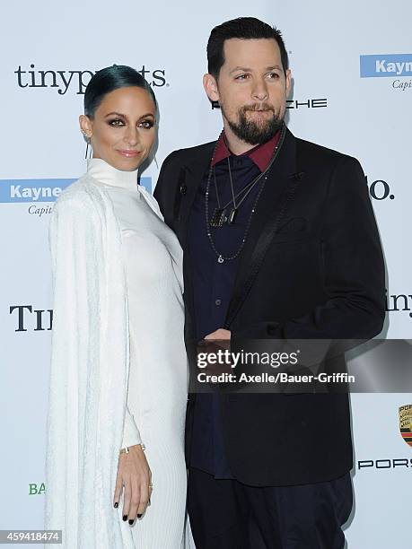 Fashion designer Nicole Richie and Joel Madden arrive at the 2014 Baby2Baby Gala presented by Tiffany & Co. Honoring Kate Hudson at The Book Bindery...