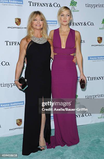 Actors Goldie Hawn and Kate Hudson arrive at the 2014 Baby2Baby Gala presented by Tiffany & Co. Honoring Kate Hudson at The Book Bindery on November...