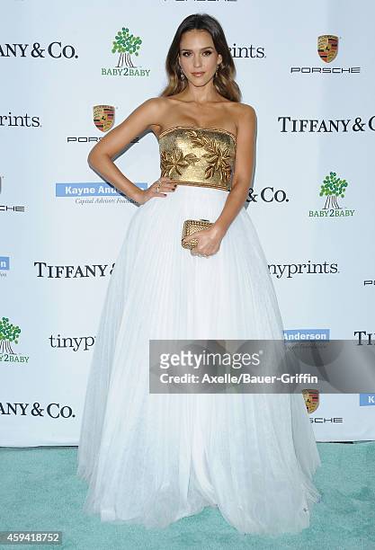 Actress Jessica Alba arrives at the 2014 Baby2Baby Gala presented by Tiffany & Co. Honoring Kate Hudson at The Book Bindery on November 8, 2014 in...