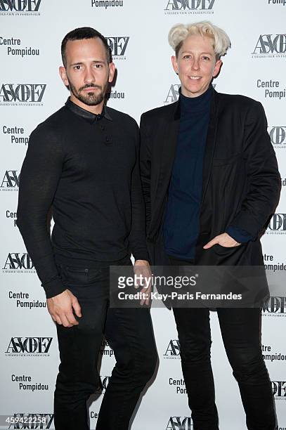 David Blumenfeld and Robin Meason attend the ASVOFF 7 : Day 2 at Beaubourg on November 22, 2014 in Paris, France.