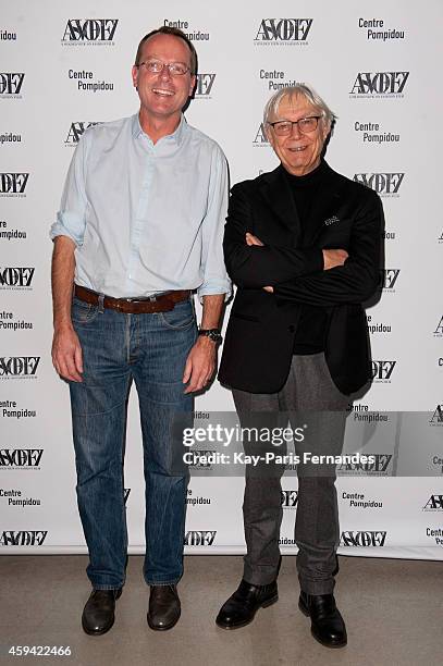 Baptiste Coutureau and Milo Manara attend the ASVOFF 7 : Day 2 at Beaubourg on November 22, 2014 in Paris, France.