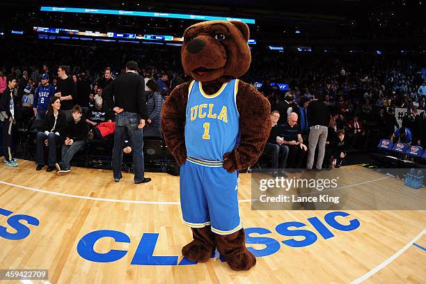 The mascot of the UCLA Bruins looks on against the Duke Blue Devils during the CARQUEST Auto Parts Classic at Madison Square Garden on December 19,...