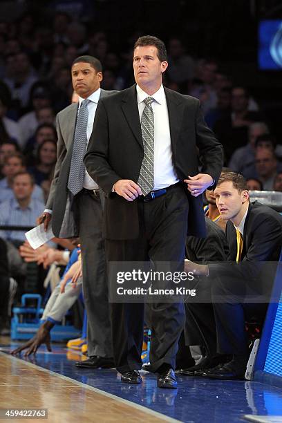 Head Coach Steve Alford of the UCLA Bruins looks on against the Duke Blue Devils during the CARQUEST Auto Parts Classic at Madison Square Garden on...