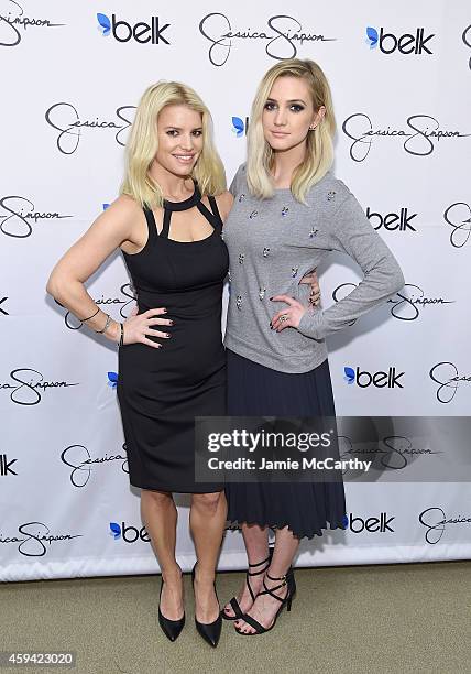 Jessica Simpson and Ashlee Simpson Ross, both wearing Jessica Simpson Collection attend Jessica Simpson and Ashlee Simpson Ross come home for the...