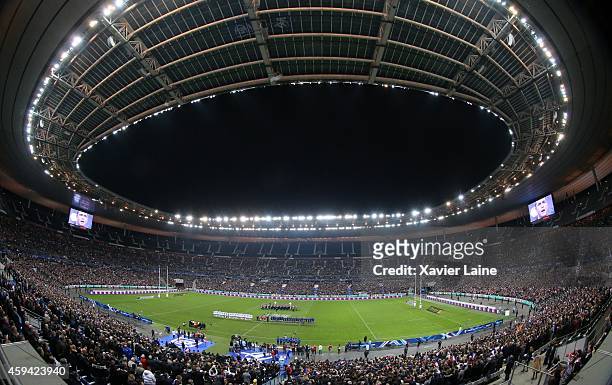 Wide view of the stadium before the international rugby test match between France and Argentina Pumas at Stade de France on November 22, 2014 in...