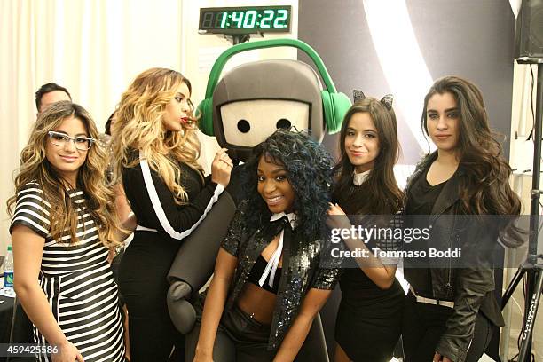 Camila Cabello, Dinah Jane Hansen, Normani Hamilton, Ally Brooke and Lauren Jauregui of the musical group 5th Harmony attend Red Carpet Radio...