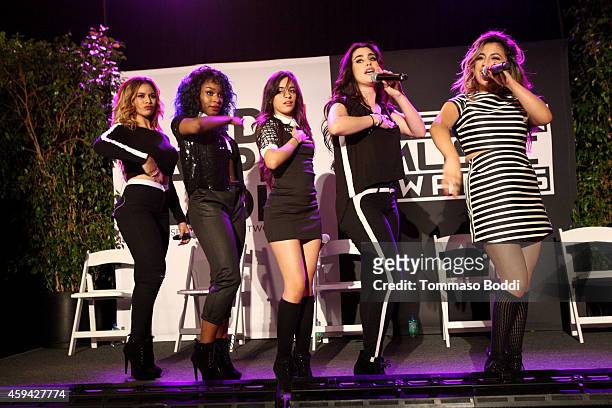 Singers Dinah Jane Hansen, Normani Hamilton, Camila Cabello, Lauren Jauregui and Ally Brooke of "5th Harmony" attend Red Carpet Radio presented by...