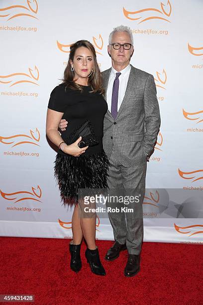 John Slattery and Talia Balsam attend "2014 A Funny Thing Happened On The Way To Cure Parkinson's" event at The Waldorf=Astoria on November 22, 2014...