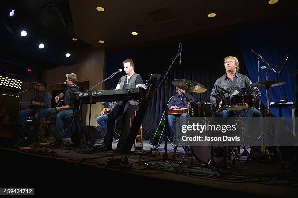 Michael Britt, Richie McDonald, Dean Sams, Keech Rainwater of Lonestar perform during Harrah's Metropolis Grand Opening at Harrah's Metropolis on...