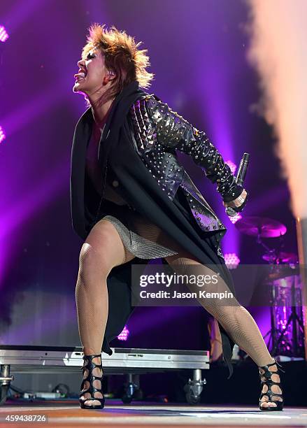 Recording artist Alejandra Guzman performs onstage during the iHeartRadio Fiesta Latina festival presented by Sprint at The Forum on November 22,...