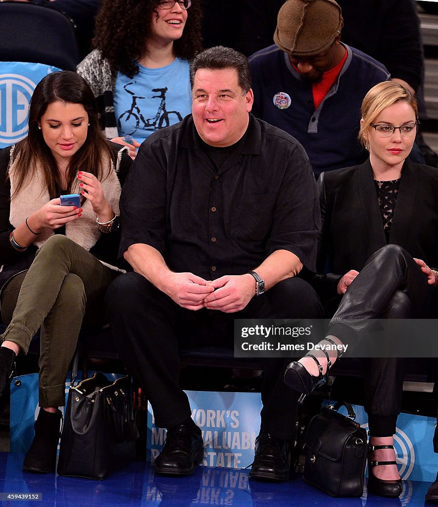 Celebrities Attend The Philadelphia 76ers Vs New York Knicks Game - November 22, 2014