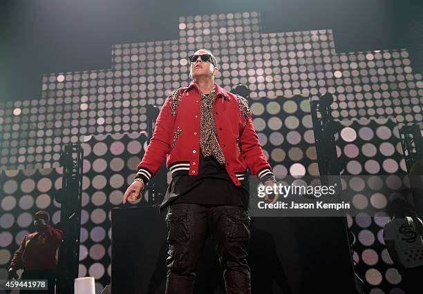 Recording artist Daddy Yankee performs onstage during the iHeartRadio Fiesta Latina festival presented by Sprint at The Forum on November 22, 2014 in...
