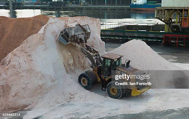 Potash is prepared prior to loading onto a container ship at the potash facility at Tees Docks on November 20, 2014 in Tees Docks, United Kingdom....