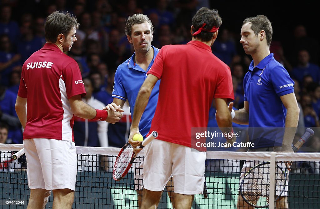 France v Switzerland - Davis Cup World Group Final: Day Two