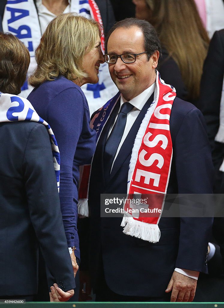 France v Switzerland - Davis Cup World Group Final: Day Two