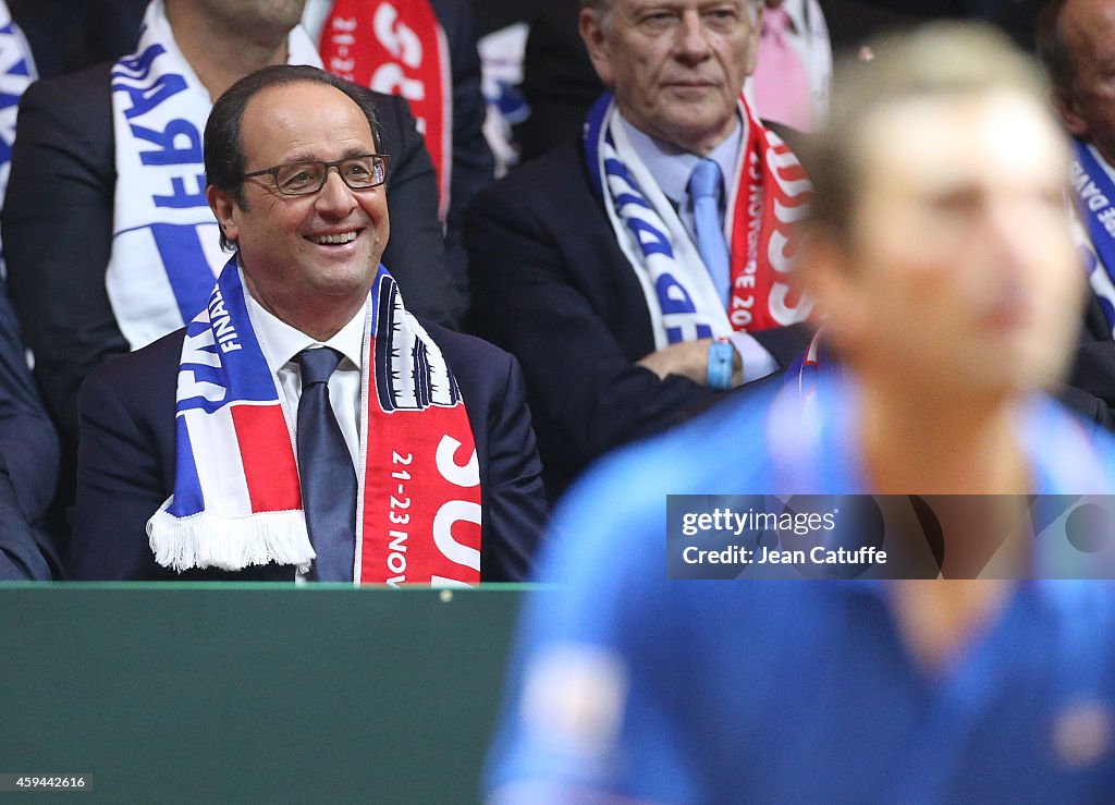 France v Switzerland - Davis Cup World Group Final: Day Two