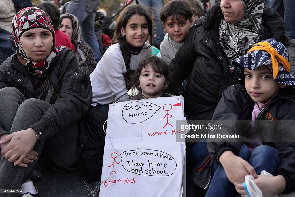 Syrian Refugees Conduct A Silent Protest To Demand A Solution To Their Plight