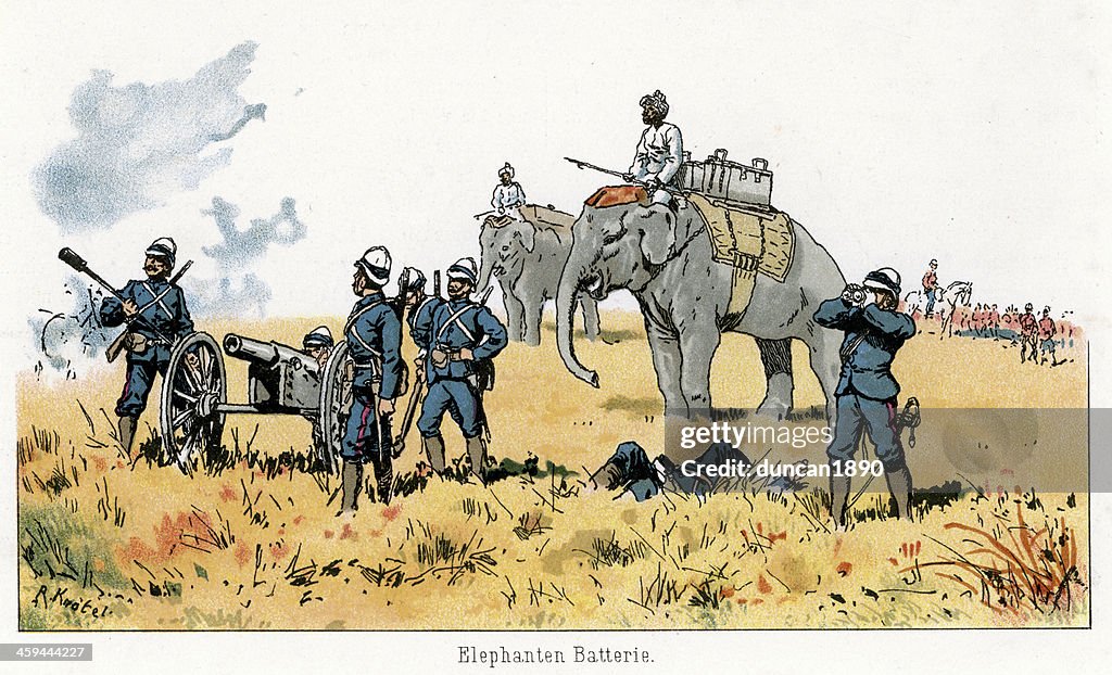 British Empire Military - Elephant Artillery