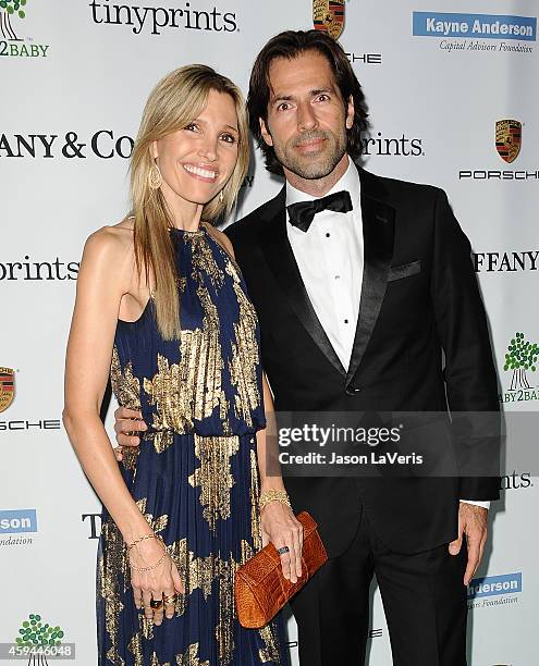 Designer Wendy Bellissimo and Joe Bellissimo attend the 2014 Baby2Baby gala at The Book Bindery on November 8, 2014 in Culver City, California.