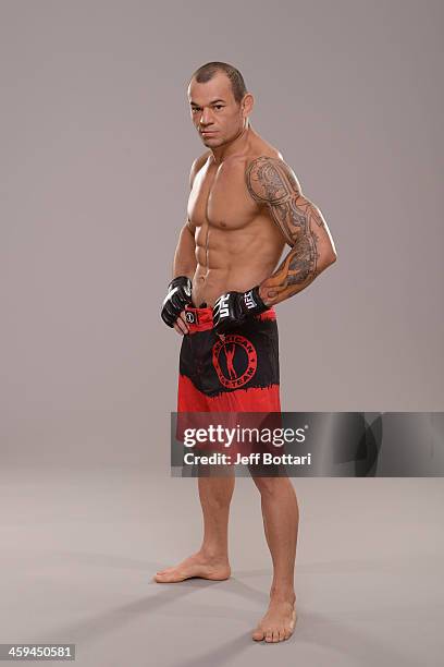 Gleison Tibau poses for a portrait during a UFC photo session on December 26, 2013 in Las Vegas, Nevada.