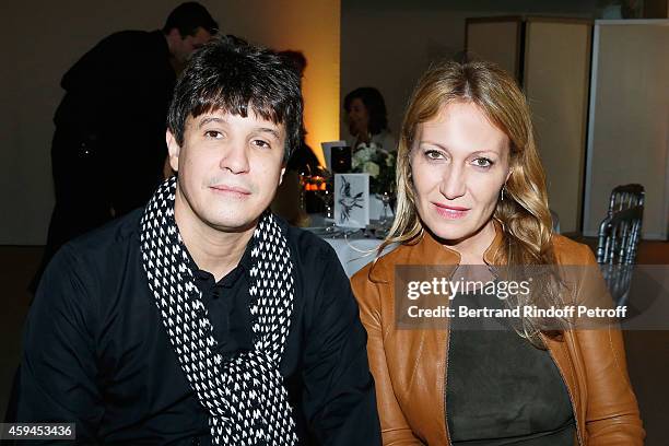 Contemporary artist Adel Abdessemed and Diana Widmaier Picasso attend a closing party and a private view in honor of the 'Solo' exhibition by Adel...