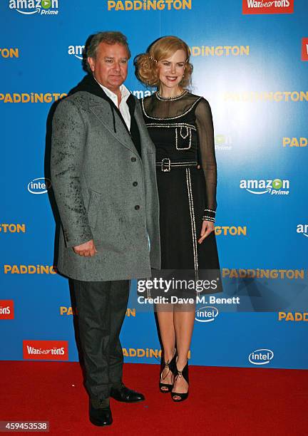 Hugh Bonneville and Nicole Kidman attends the World Premiere of "Paddington" at Odeon Leicester Square on November 23, 2014 in London, England.