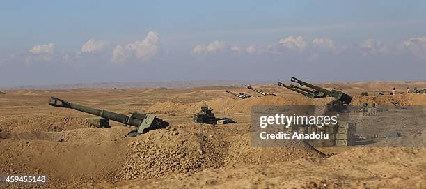 Peshmerga forces are seen near Jalawla town of Diyala Governorate during an operation carried out to take the town's control from the Islamic State...