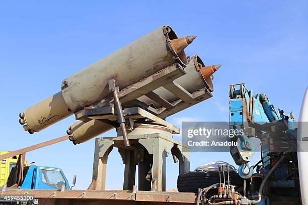 Ammunition of Peshmerga forces are seen near Jalawla town of Diyala Governorate during an operation carried out to take the town's control from the...