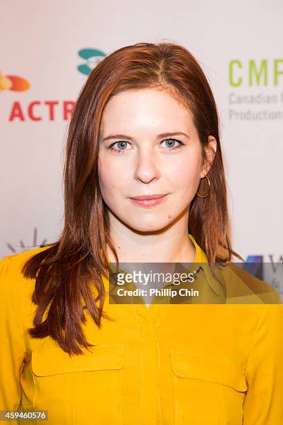 Actress Magda Apanowicz arrives at the 2014 UBCP/ACTRA Awards at the Vancouver Playhouse on November 22, 2014 in Vancouver, Canada.