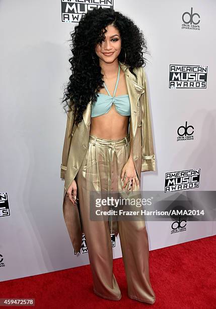 Recording artist Zendaya attends the 2014 American Music Awards at Nokia Theatre L.A. Live on November 23, 2014 in Los Angeles, California.