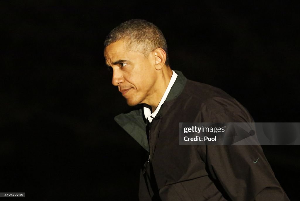 US President Barack Obama Returns To The White House