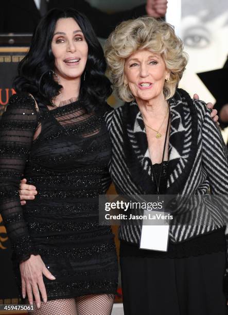 Cher and her mother Georgia Holt attend Cher's hand and footprint ceremony at Grauman's Chinese Theatre on November 18, 2010 in Hollywood, California.