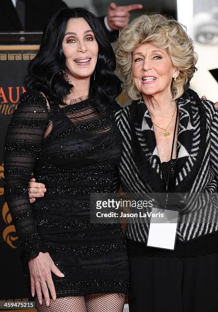 Cher and her mother Georgia Holt attend Cher's hand and footprint ceremony at Grauman's Chinese Theatre on November 18, 2010 in Hollywood, California.