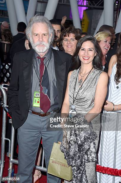 Musician Bob Weir of the Grateful Dead and Natascha Weir attend the 2014 American Music Awards at Nokia Theatre L.A. Live on November 23, 2014 in Los...