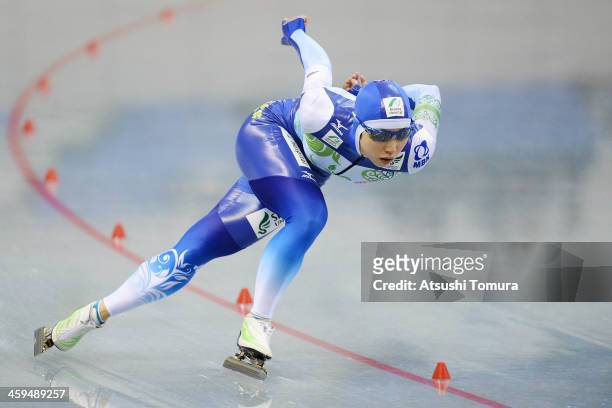 Nao Kodaira of Japan competes in the women's 1500m at Japan Speed Skating Olympic Qualifying Championships at M Wave on December 27, 2013 in Nagano,...