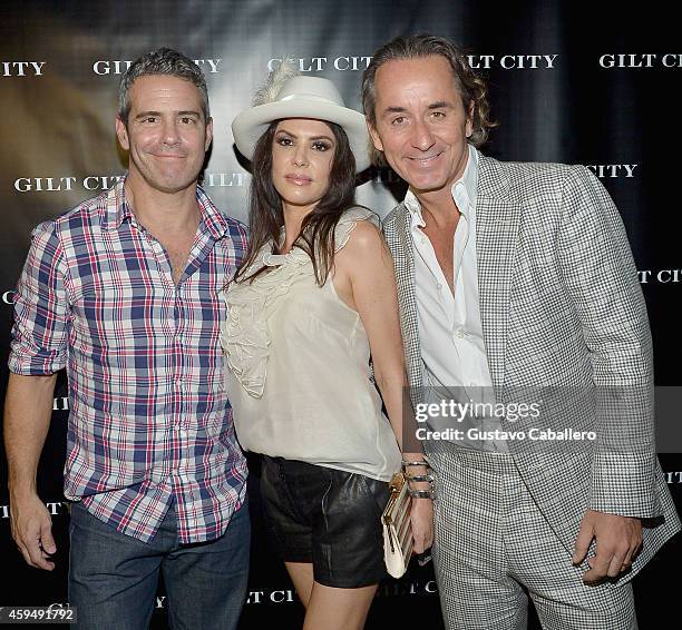 Andy Cohen,Adriana De Moura and Frederic Marq attends Gilt City Celebrates The Launch Of Andy Cohen's New Book, The Andy Cohen Diaries on November...