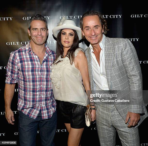 Andy Cohen,Adriana De Moura and Frederic Marq attends Gilt City Celebrates The Launch Of Andy Cohen's New Book, The Andy Cohen Diaries on November...