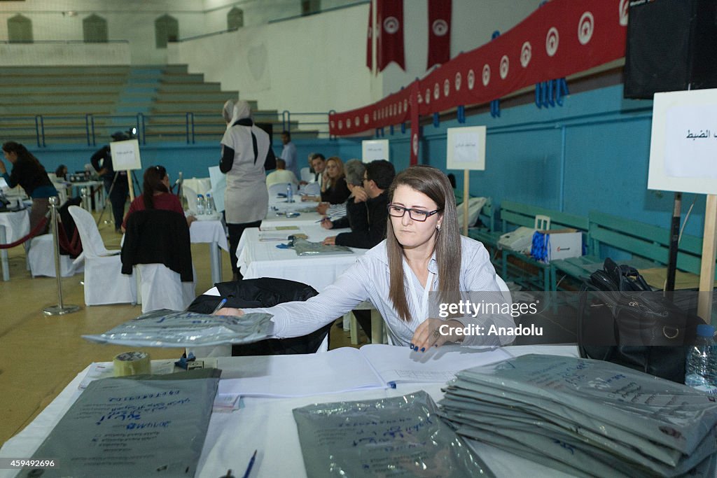Vote counting for presidential elections in Tunisia's Aryanah city