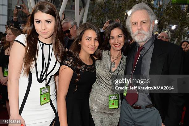 Monet Weir, Chloe Weir, Natascha Weir and musician Bob Weir, of the Grateful Dead, attend the 2014 American Music Awards at Nokia Theatre L.A. Live...