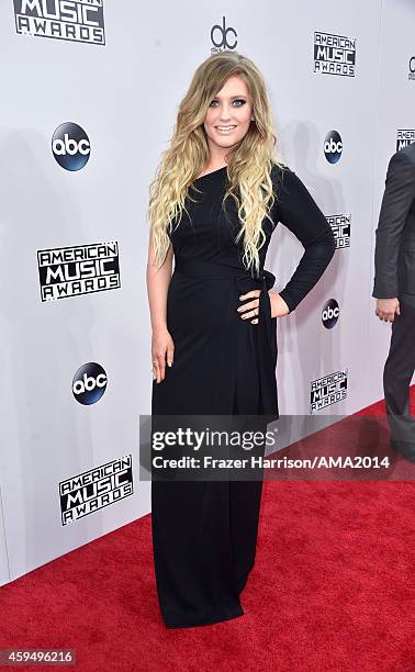 Singer Ella Henderson attends the 2014 American Music Awards at Nokia Theatre L.A. Live on November 23, 2014 in Los Angeles, California.