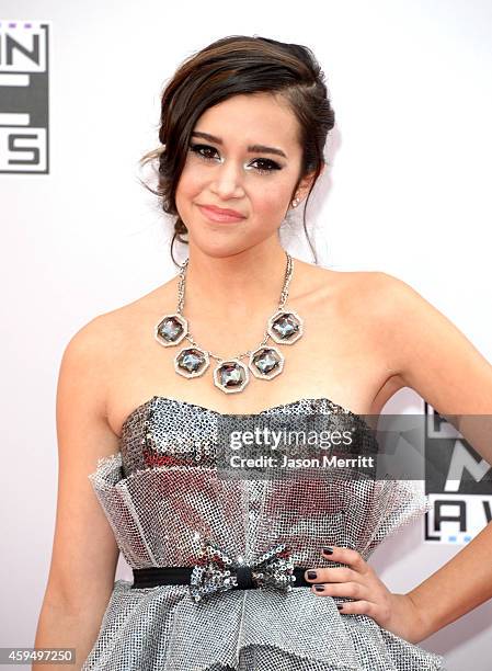 Internet personality Megan Nicole attends the 2014 American Music Awards at Nokia Theatre L.A. Live on November 23, 2014 in Los Angeles, California.