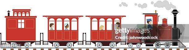 bildbanksillustrationer, clip art samt tecknat material och ikoner med red train - locomotive