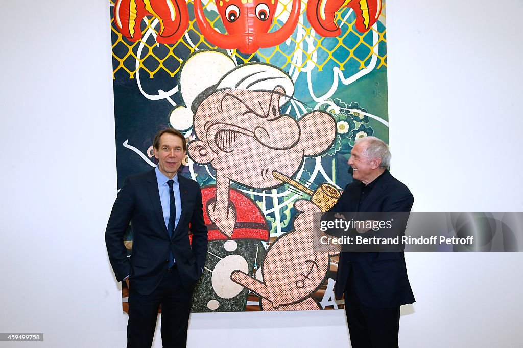 'Jeff Koons' Retrospective Exhibition : Private Visit At Beaubourg In Paris