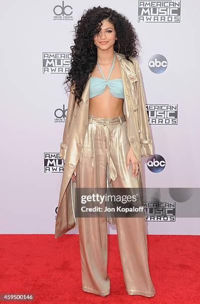 Zendaya arrives at the 2014 American Music Awards at Nokia Theatre L.A. Live on November 23, 2014 in Los Angeles, California.