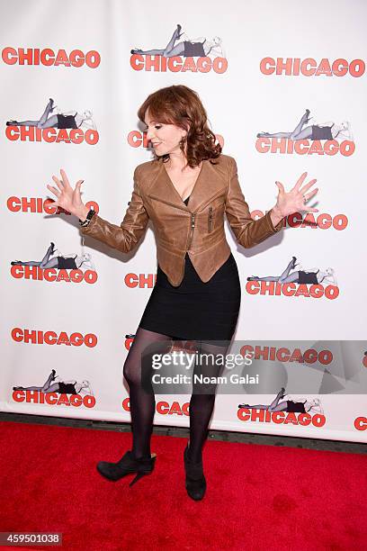 Actress Marilu Henner attends the 7,486th performance of 'Chicago', the second longest running Broadway show of all time at Ambassador Theater on...