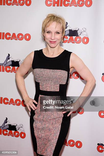 Actress Charlotte d'Amboise attends the 7,486th performance of 'Chicago', the second longest running Broadway show of all time at Ambassador Theater...