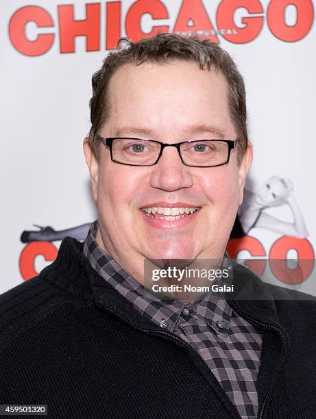 Actor Paul Vogt attends the 7,486th performance of 'Chicago', the second longest running Broadway show of all time at Ambassador Theater on November...